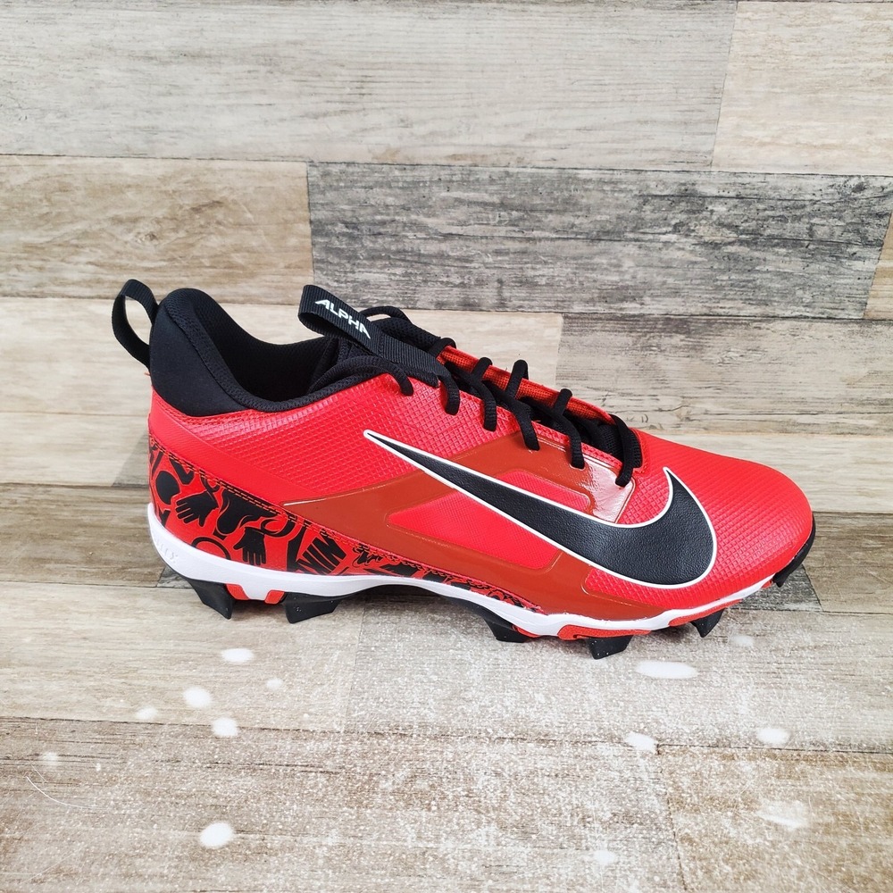 Nike Alpha Menace 4 Shark SE Mens Shoes Sz 13 Red Black Lace-Up Football Cleats